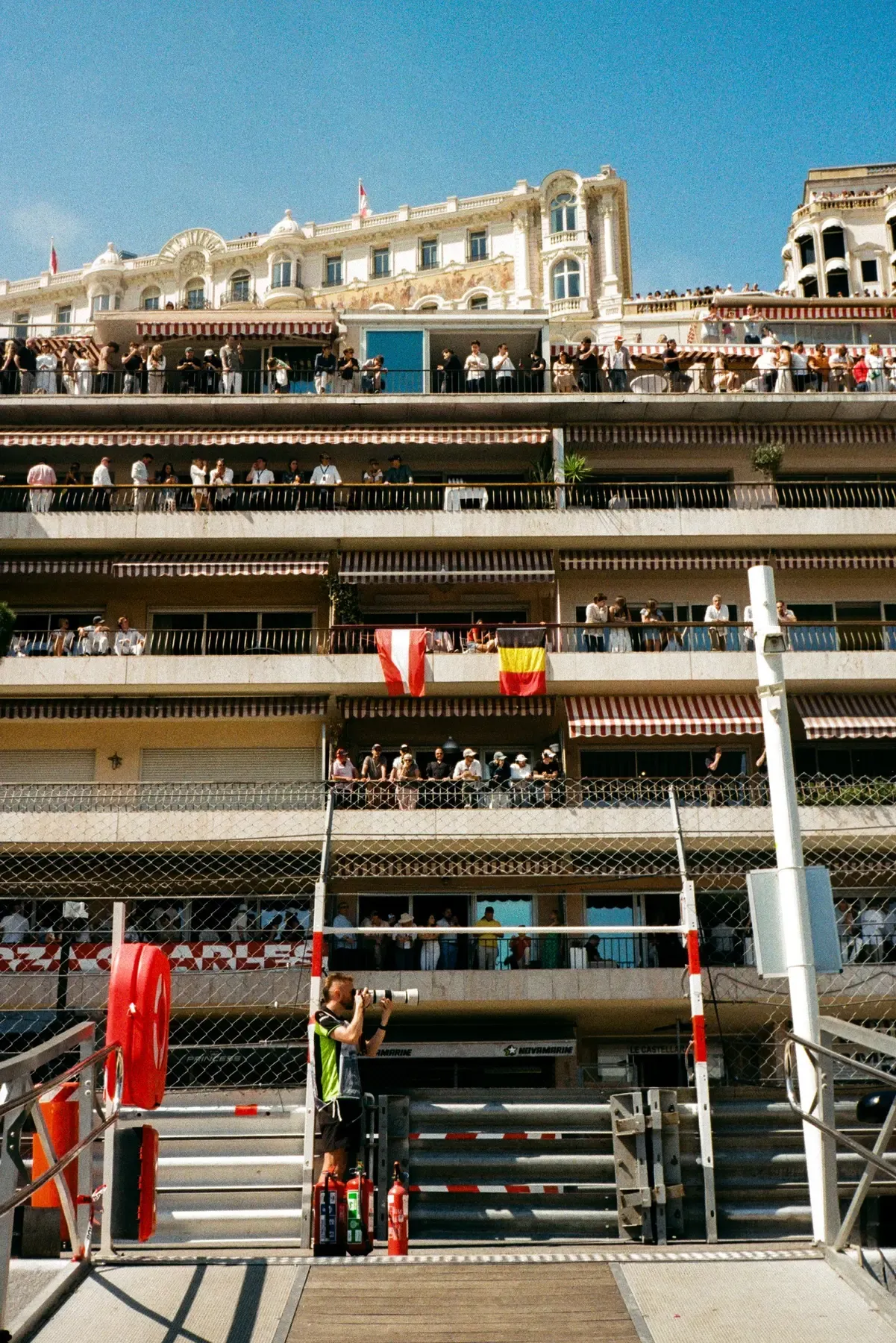 Monaco Grand Prix grandstands across the harbour