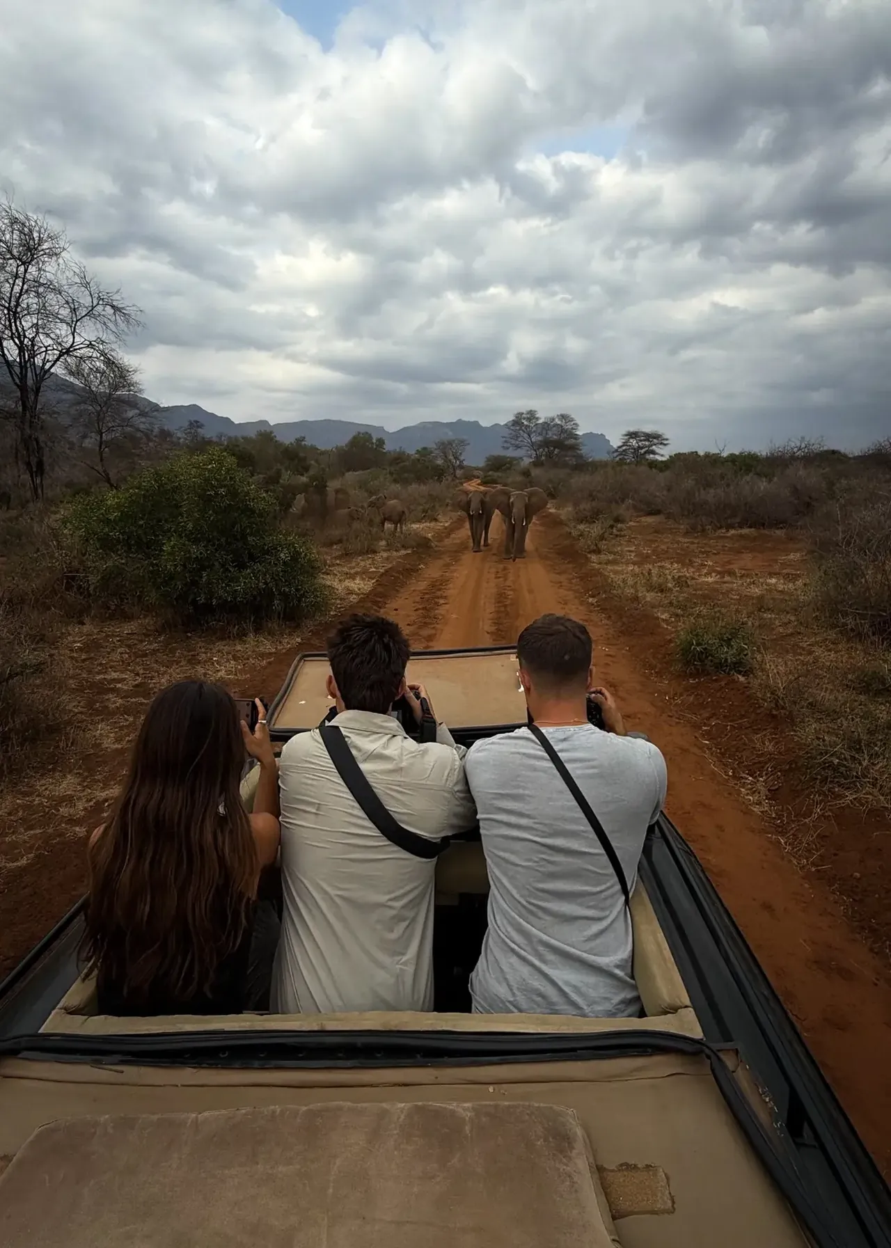 Travellers on safari in Kenya