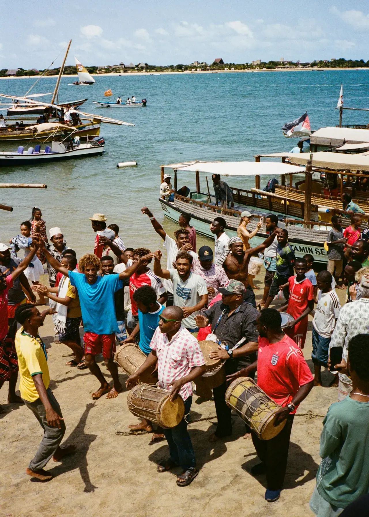 Community gathering beside the water in Kenya